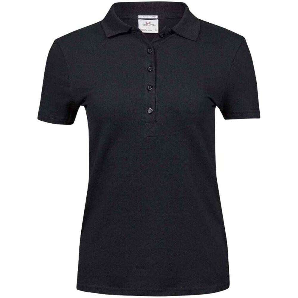 Tee Jays Womens/Ladies Luxury Stretch Polo Shirt / Black